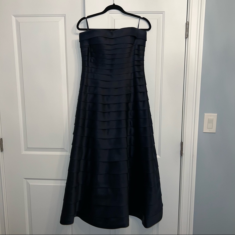 Jovani Navy Blue Strapless Gown